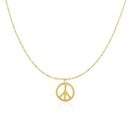 14k Yellow Gold with Peace Symbol Pendant - DestGlow