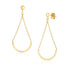 14k Yellow Gold Curved Chain Drop Earrings - earrings