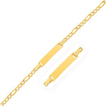 14k Yellow Gold Figaro Link Children's ID Bracelet - bracelets