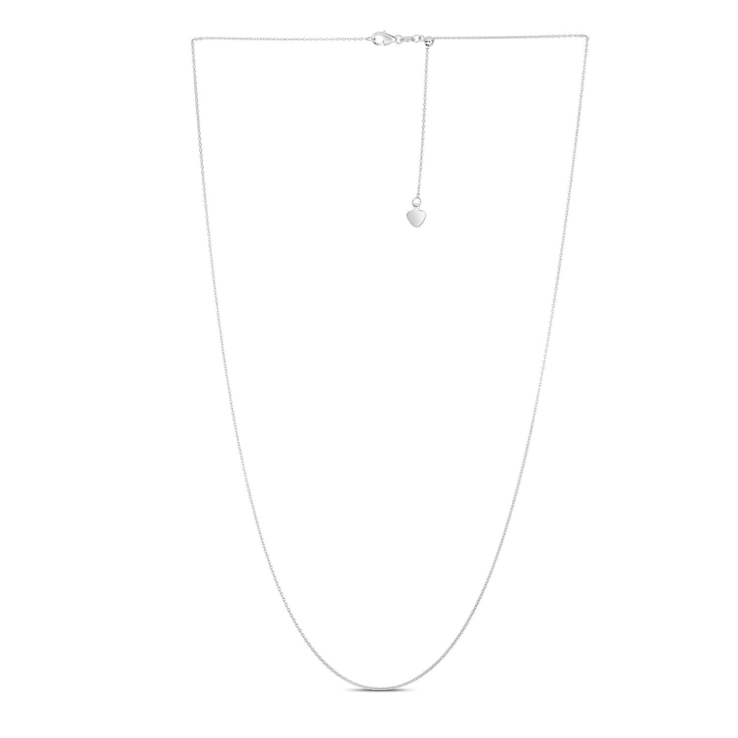 Adjustable Cable Chain in 14k White Gold (1.0mm) - DestGlow