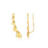 14k Yellow Gold Graduated Heart Climber Style Stud Earrings 