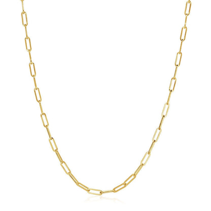14K Yellow Gold Wide Paperclip Chain (3.3mm) 