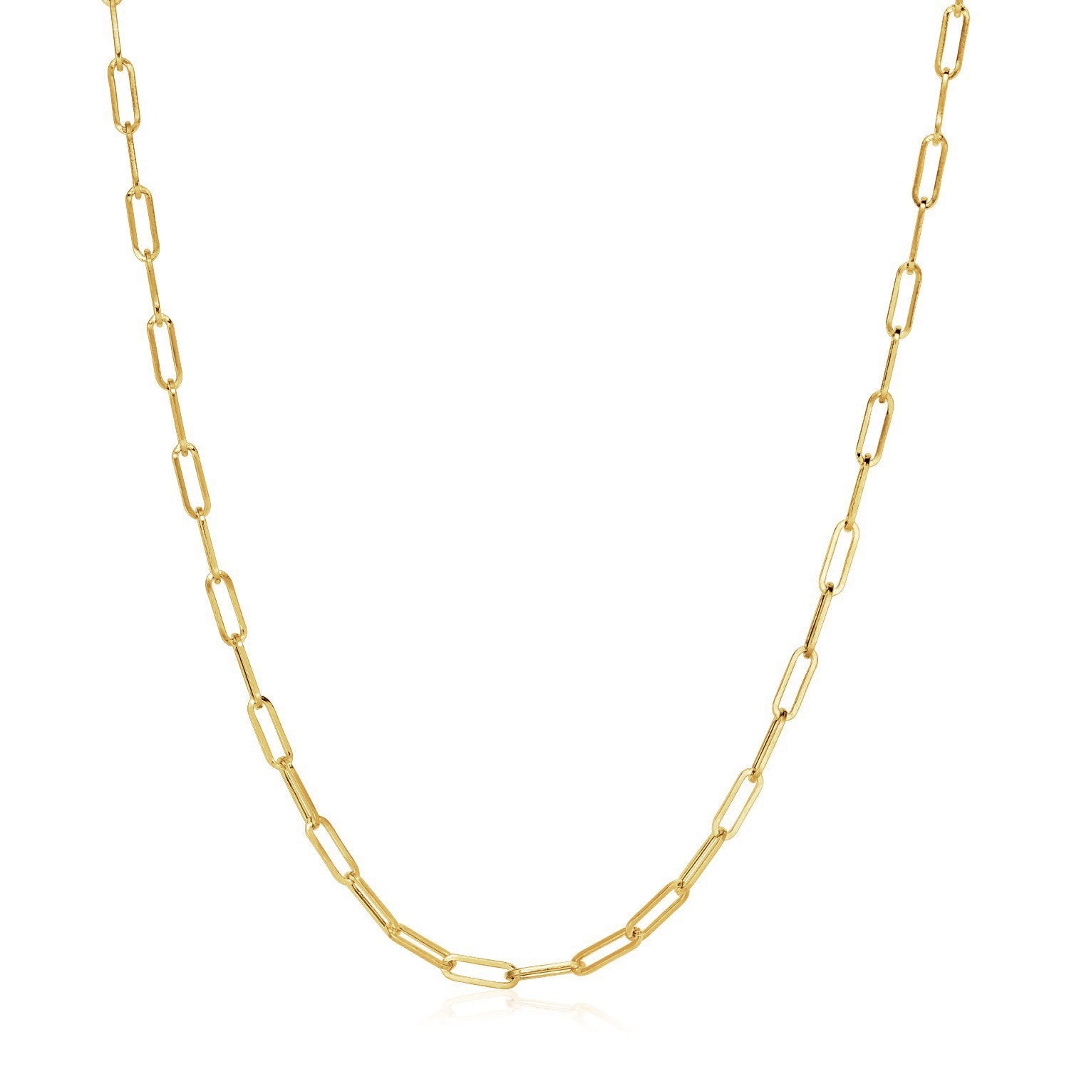 14K Yellow Gold Wide Paperclip Chain (3.3mm) by Bids.com