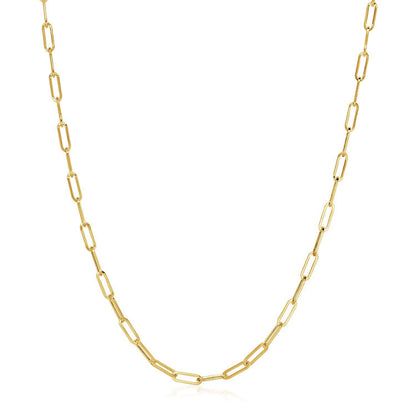 14K Yellow Gold Wide Paperclip Chain (3.3mm) by Bids.com