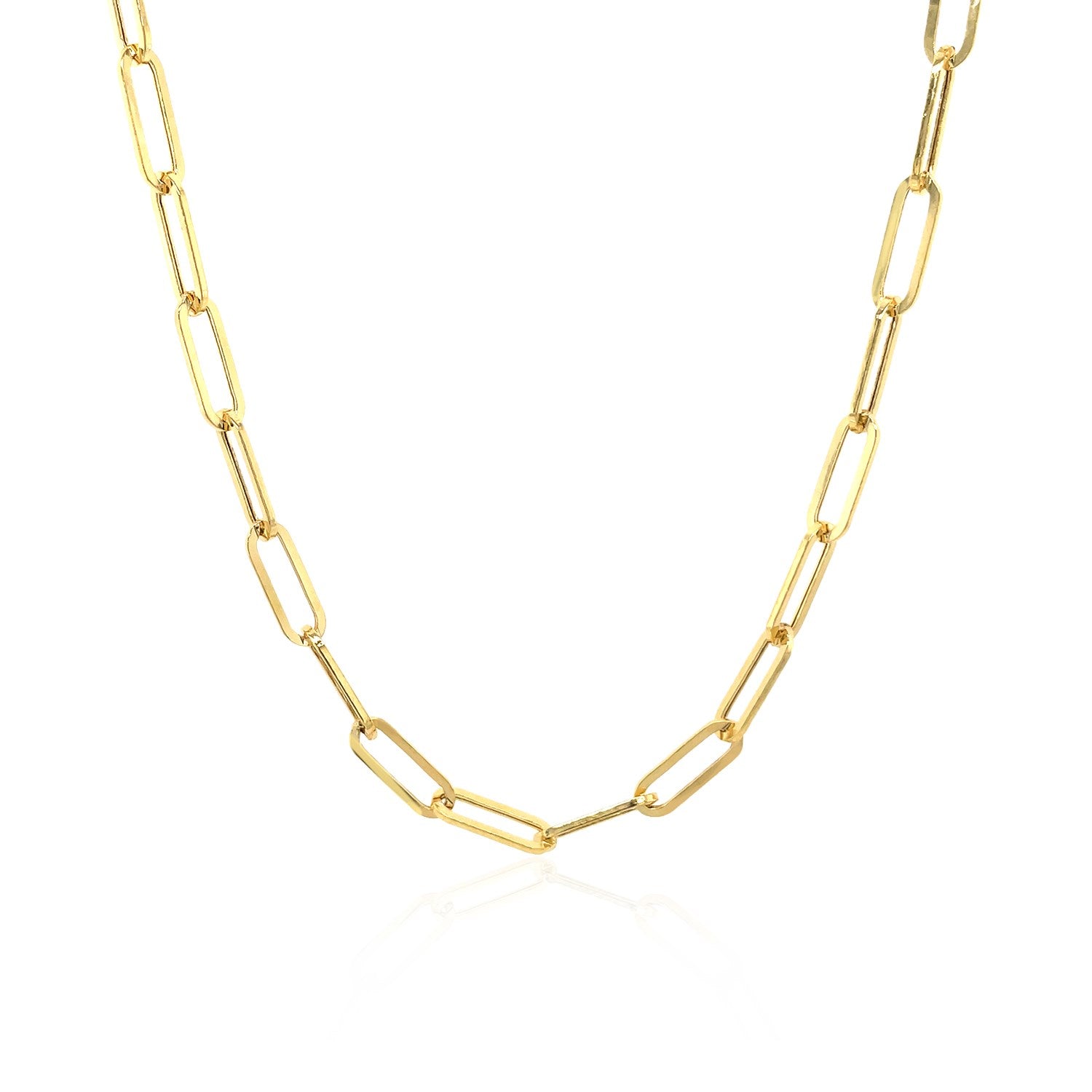 14K Yellow Gold Wide Paperclip Chain (3.3mm) by Bids.com