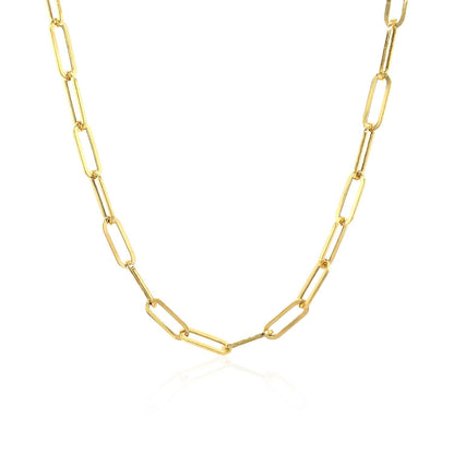 14K Yellow Gold Wide Paperclip Chain (3.3mm) by Bids.com