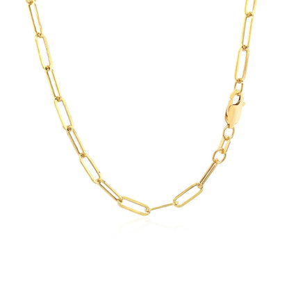 14K Yellow Gold Wide Paperclip Chain (3.3mm) by Bids.com