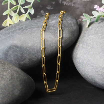 14K Yellow Gold Wide Paperclip Chain (3.3mm) by Bids.com