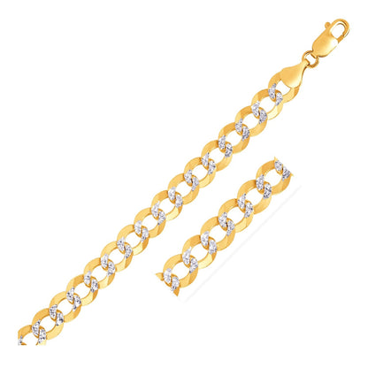 10 mm 14k Two Tone Gold Pave Curb Chain by Bids.com