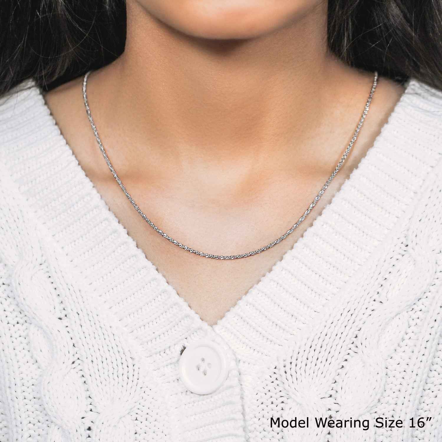 Sterling Silver 1.5mm Adjustable Sparkle Chain (1.50 mm)