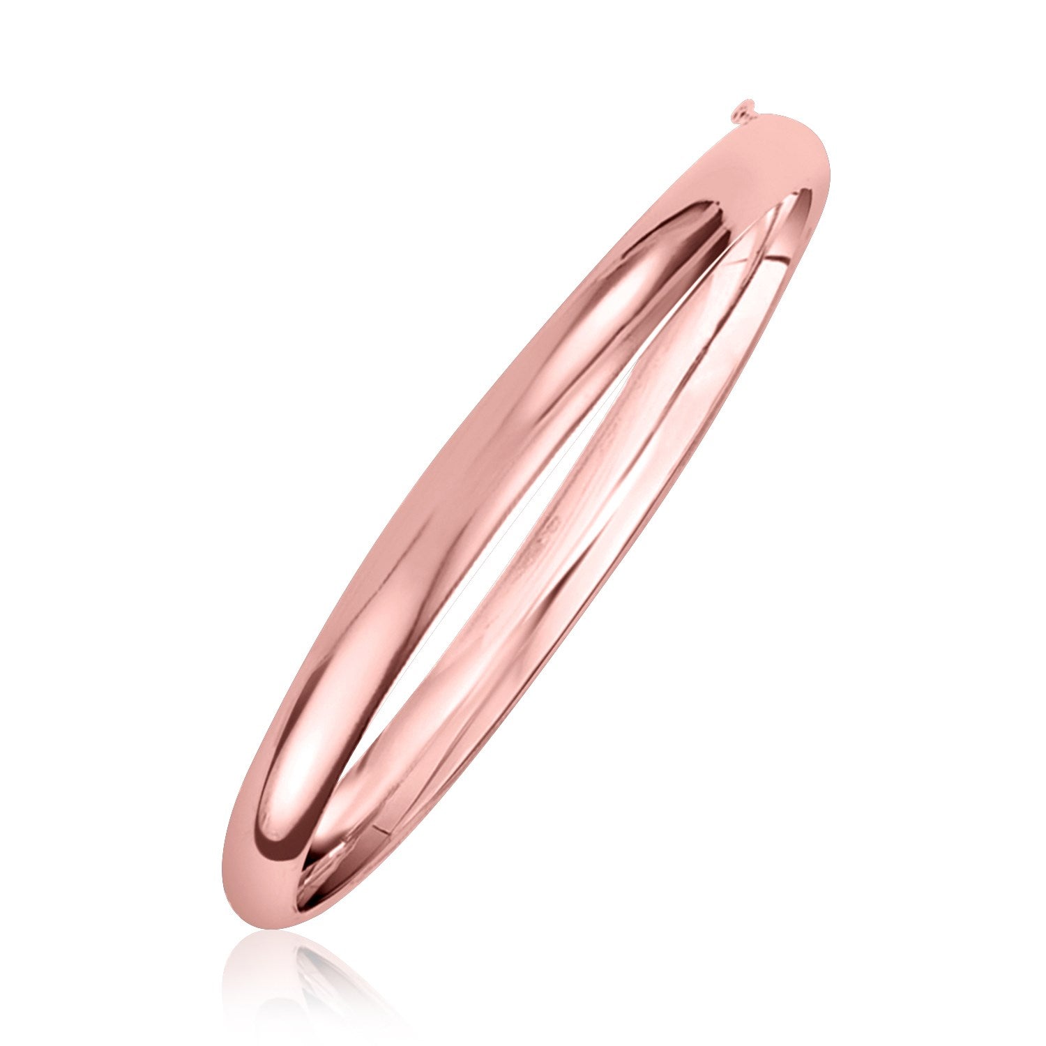 14k Rose Gold 5mm Fancy Shiny Dome Bangle by Bids.com