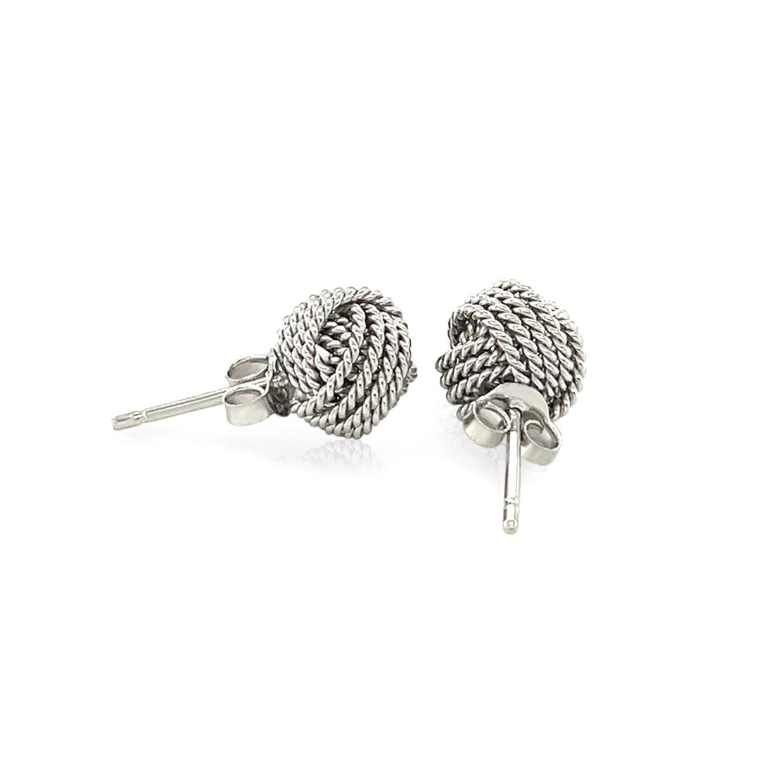 Sterling Silver Textured Love Knot Stud Style Earrings(9mm) - DestGlow