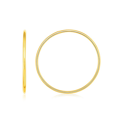 Endless Hoop Style Earrings in 14K Yellow Gold by Bids.com