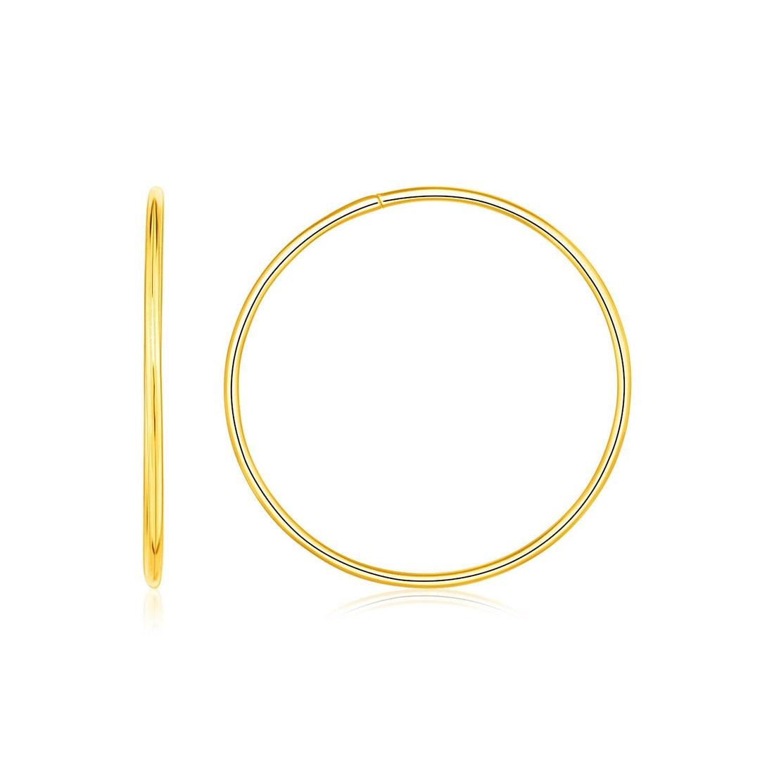 Endless Hoop Style Earrings in 14K Yellow Gold(1.2x30mm) 