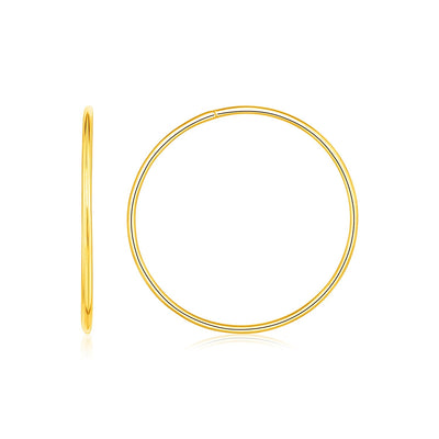 Endless Hoop Style Earrings in 14K Yellow Gold - DestGlow