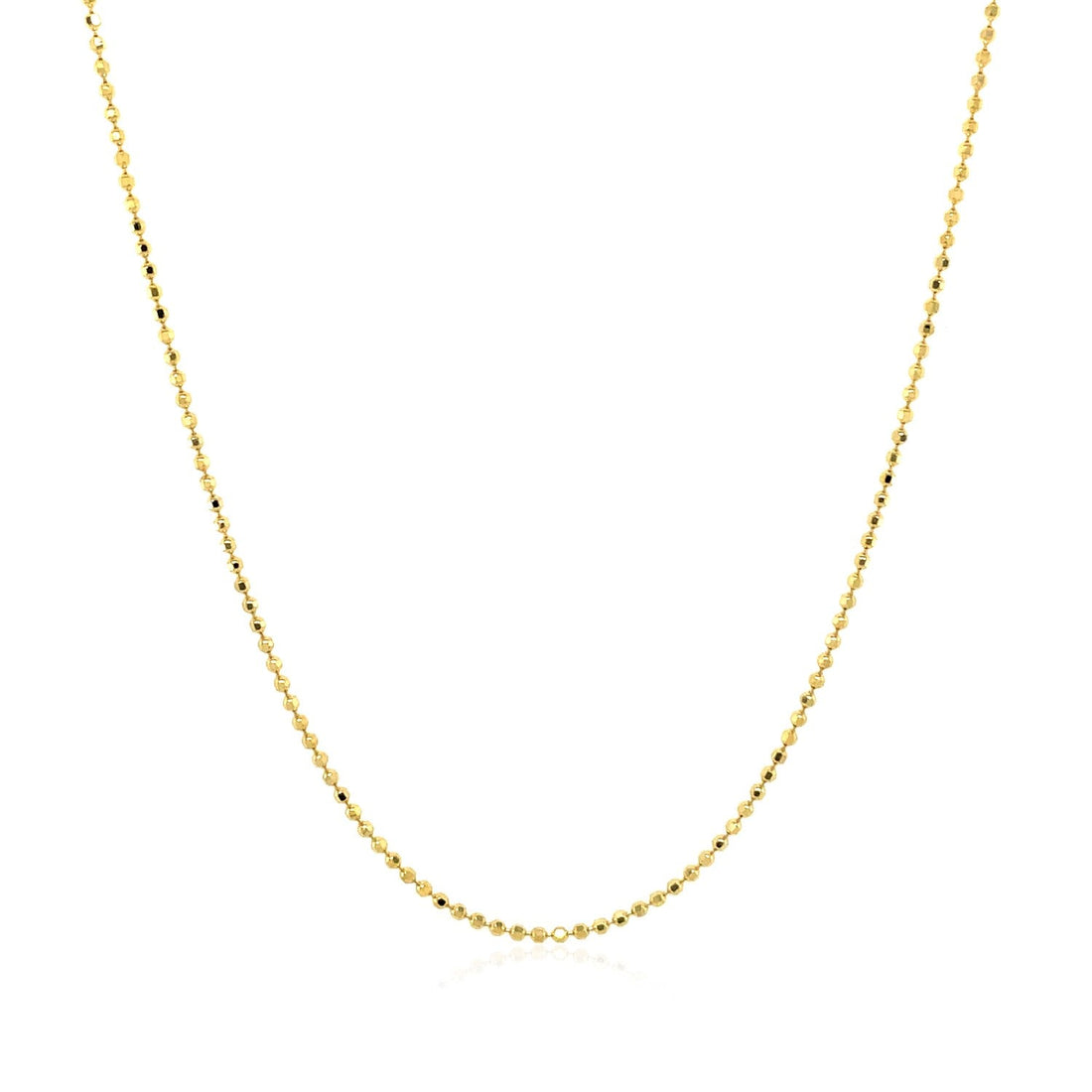 14k Yellow Gold Diamond Cut Bead Chain (0.90 mm) - DestGlow