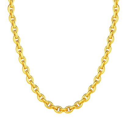 14k Yellow Gold Polished Oval Link Necklace 