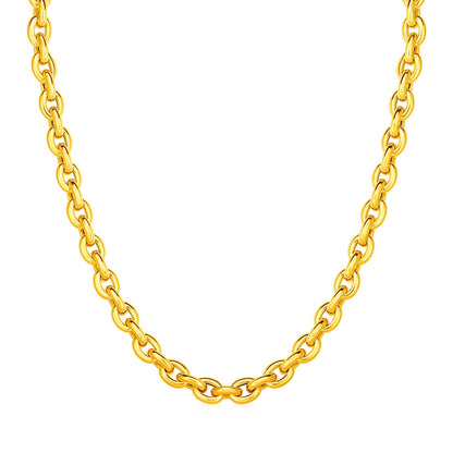 14k Yellow Gold Polished Oval Link Necklace by Bids.com