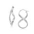 14k White Gold Twist Motif Polished Hoop Earrings by Avera Group