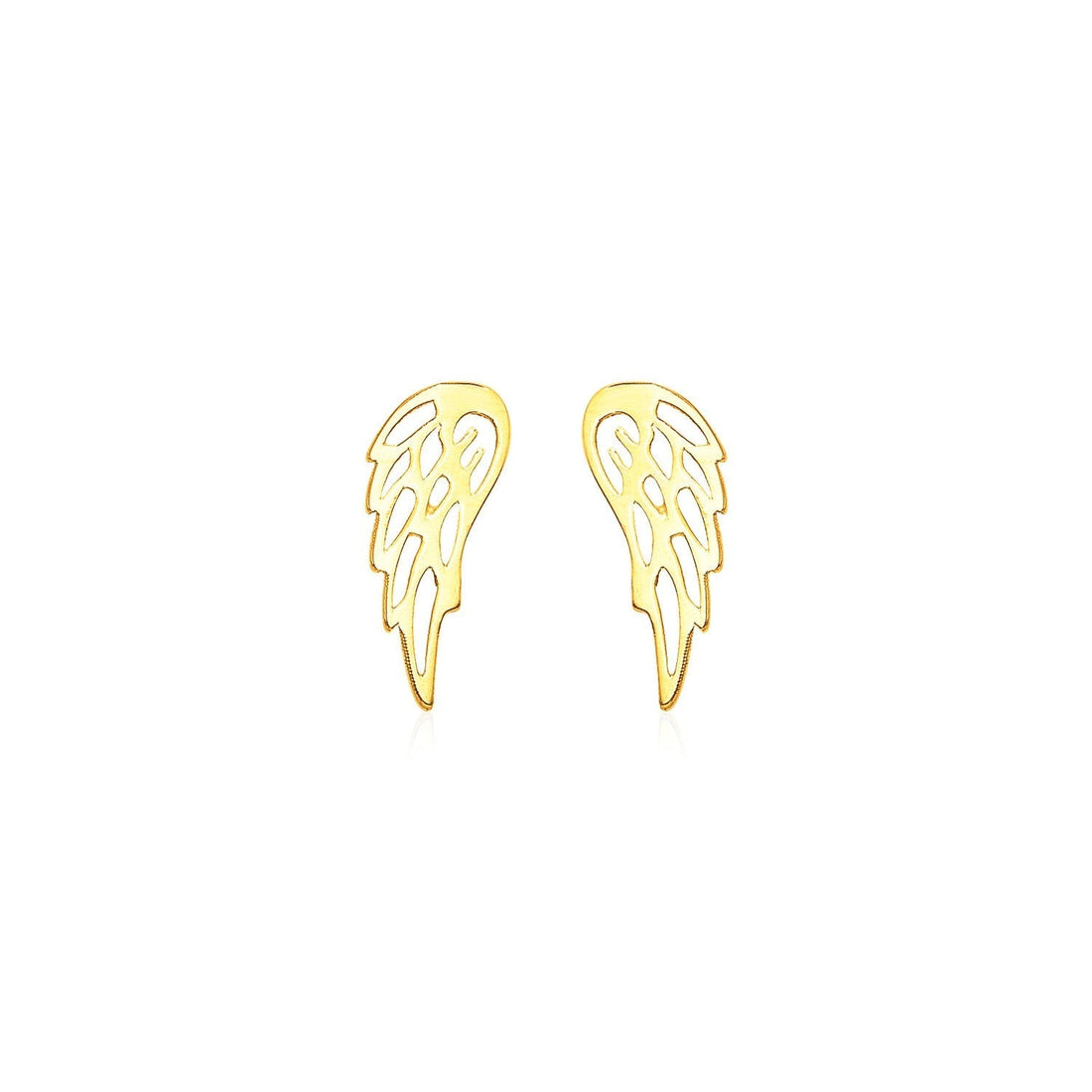 14k Yellow Gold Polished Wing Post Earrings 