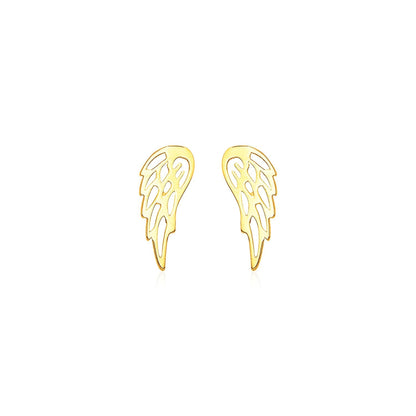 14k Yellow Gold Polished Wing Post Earrings by Bids.com