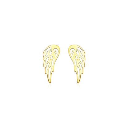 14k Yellow Gold Polished Wing Post Earrings 