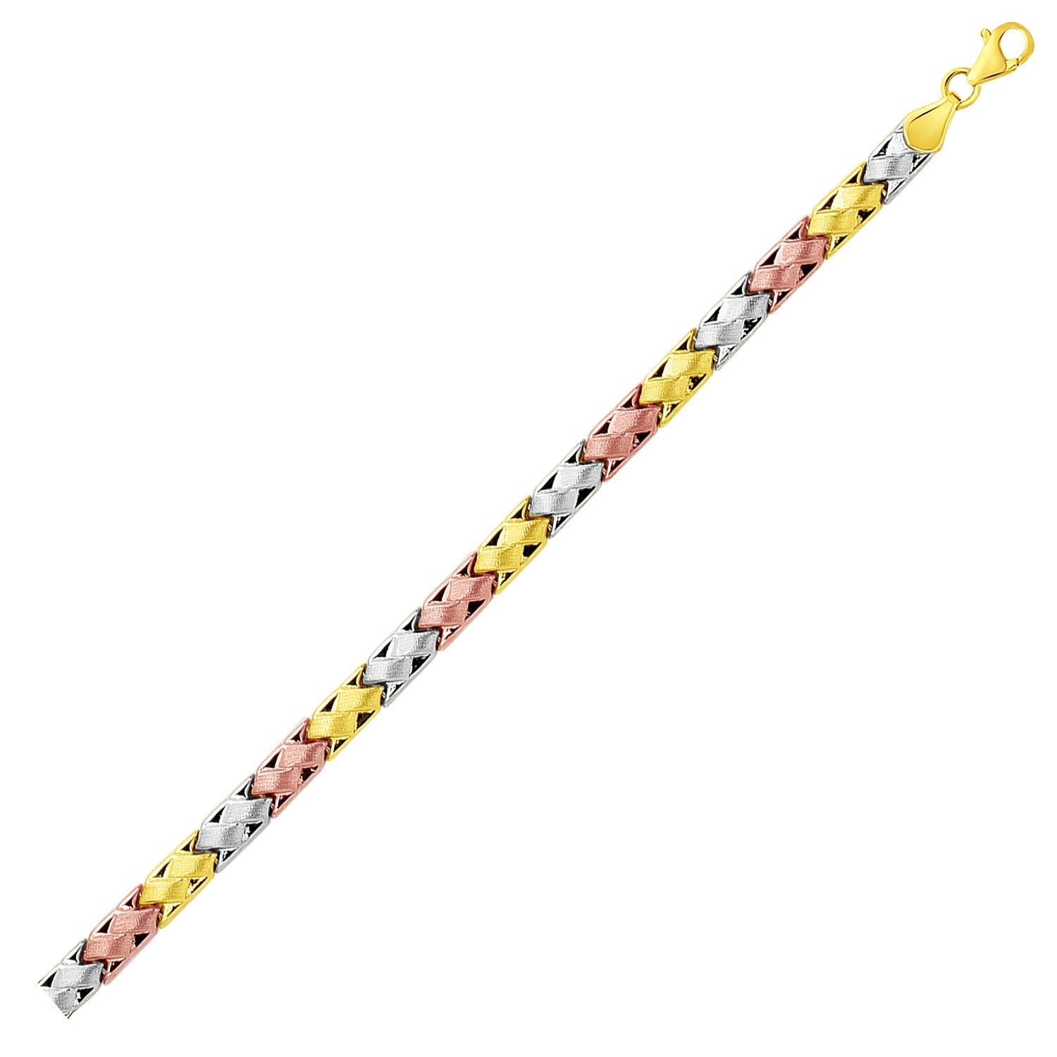 14k Tri-Color Gold Weave Design Bracelet by Bids.com