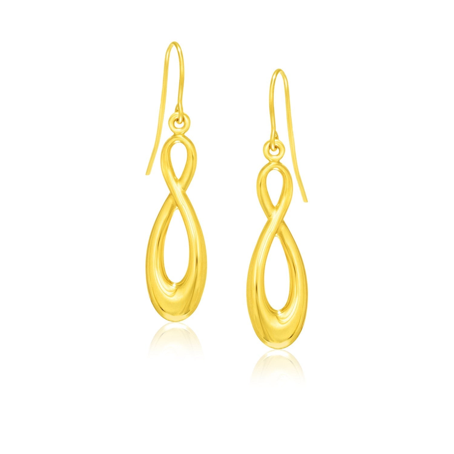 14k Yellow Gold Polished Earrings in Infinity Design - accessories
