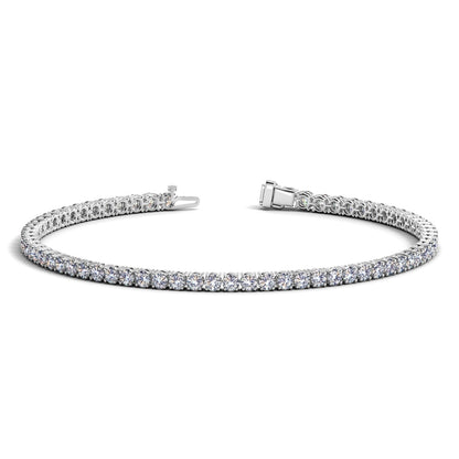 Lab Grown Round Diamond Tennis Bracelet in 14k White Gold (3 cctw F/G VS2/SI1) by Bids.com