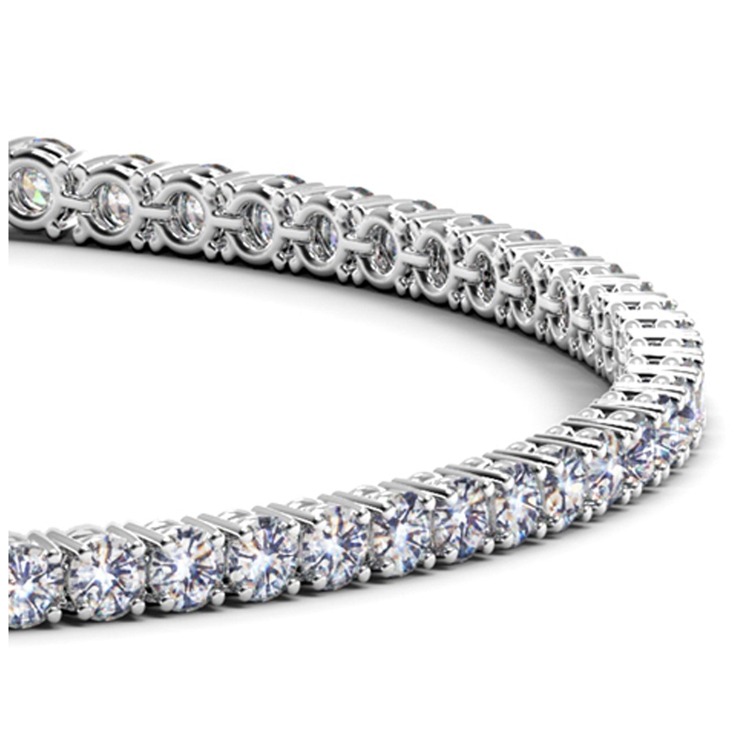 Lab Grown Round Diamond Tennis Bracelet in 14k White Gold (3 cctw F/G VS2/SI1) by Bids.com
