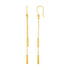 Textured Bar Long Drop Earrings in 14k Yellow Gold - DestGlow