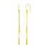 Textured Bar Long Drop Earrings in 14k Yellow Gold by Avera Group
