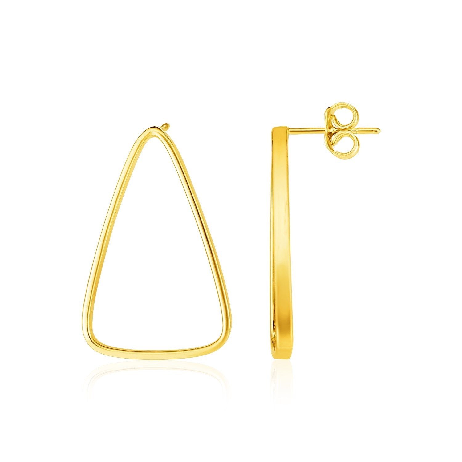 14k Yellow Gold Polished Open Triangle Post Earrings - accessories