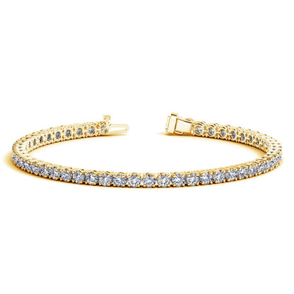 Lab Grown Round Diamond Tennis Bracelet in 14k Yellow Gold (6 cctw F/G  VS2/SI1)  DestGlow