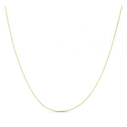 Double Extendable Diamond Cut Cable Chain in Yellow Gold (0.87 mm)
