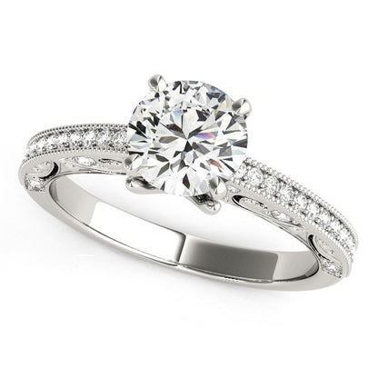 14k White Gold Antique Pronged Round Diamond Engagement Ring (1 1/8 cttw) by Bids.com