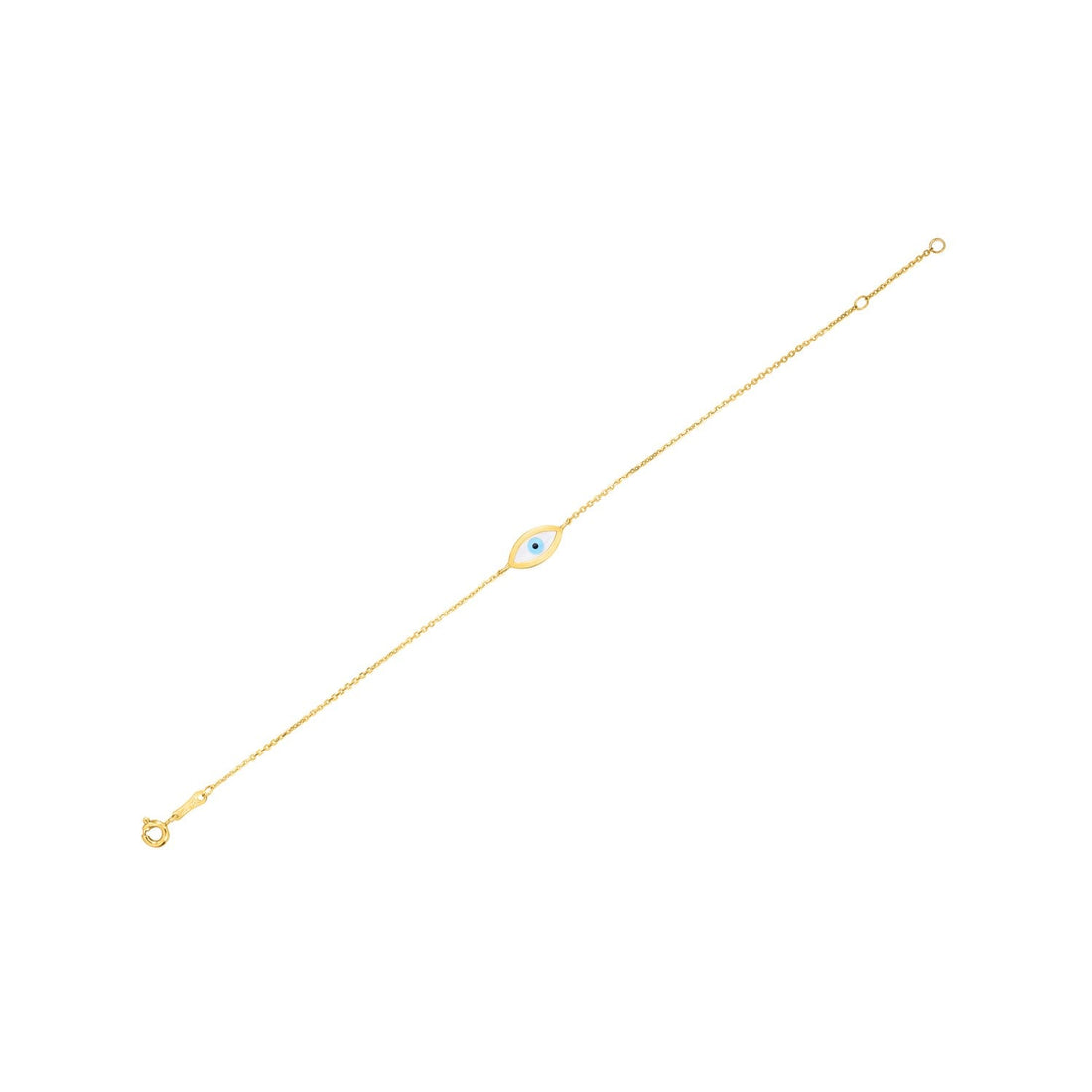 14k Yellow Gold MOP Evil Eye Bracelet
