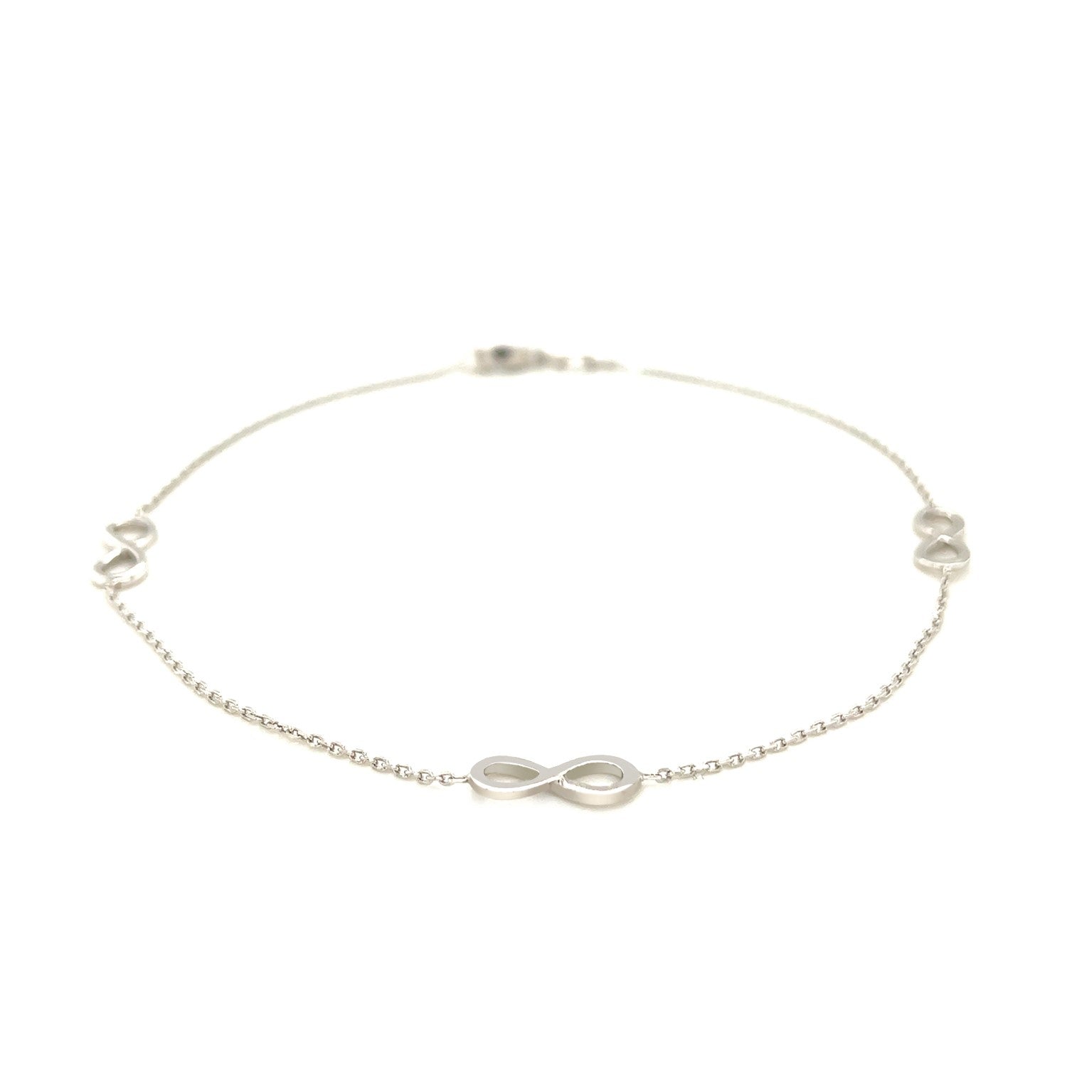 Sterling Silver Anklet with Infinity Symbols by Avera Group