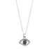 Sterling Silver Evil Eye Pendant with Cubic Zirconias - DestGlow