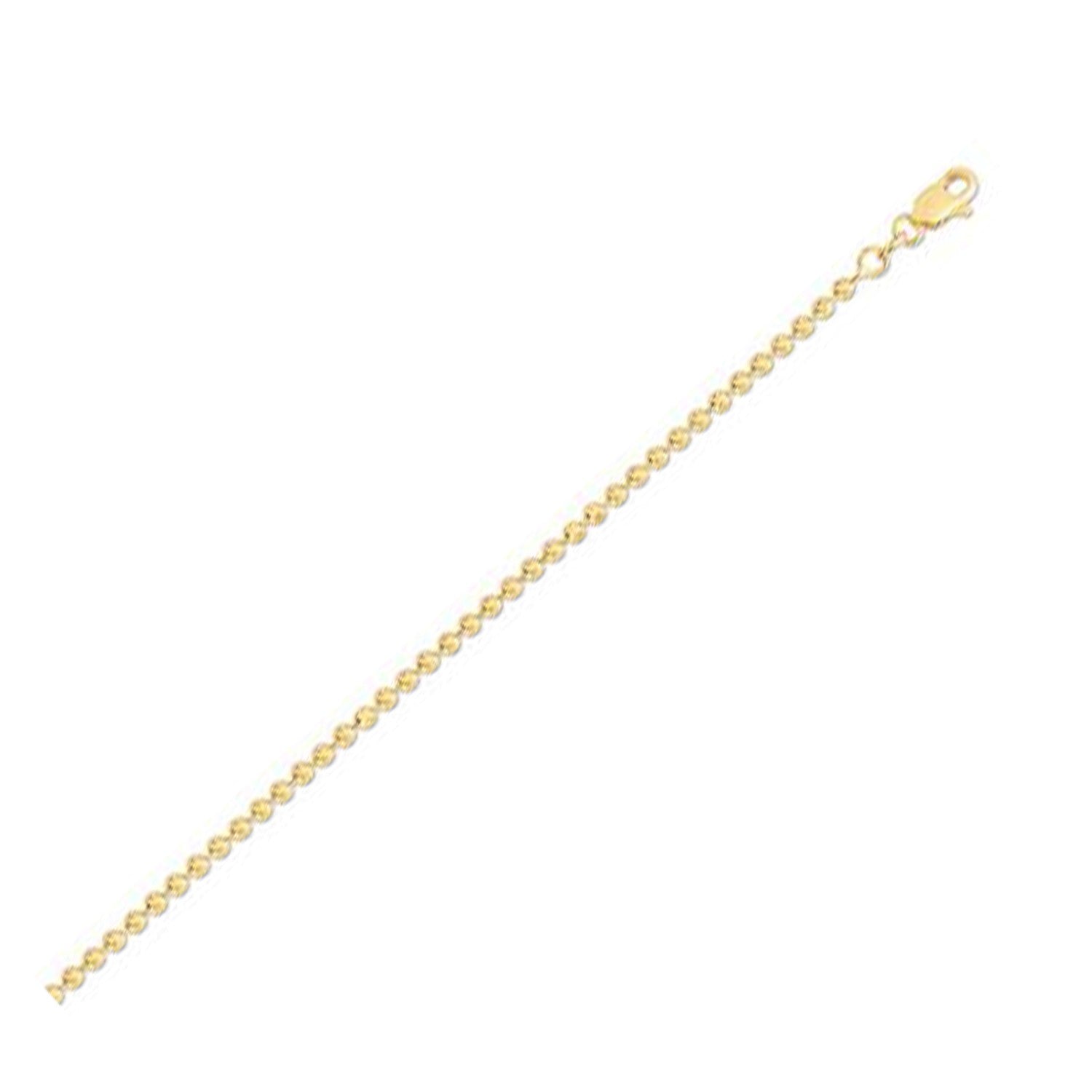 Moon Cut Bead Chain in 14k Yellow Gold (2.50 mm)  DestGlow