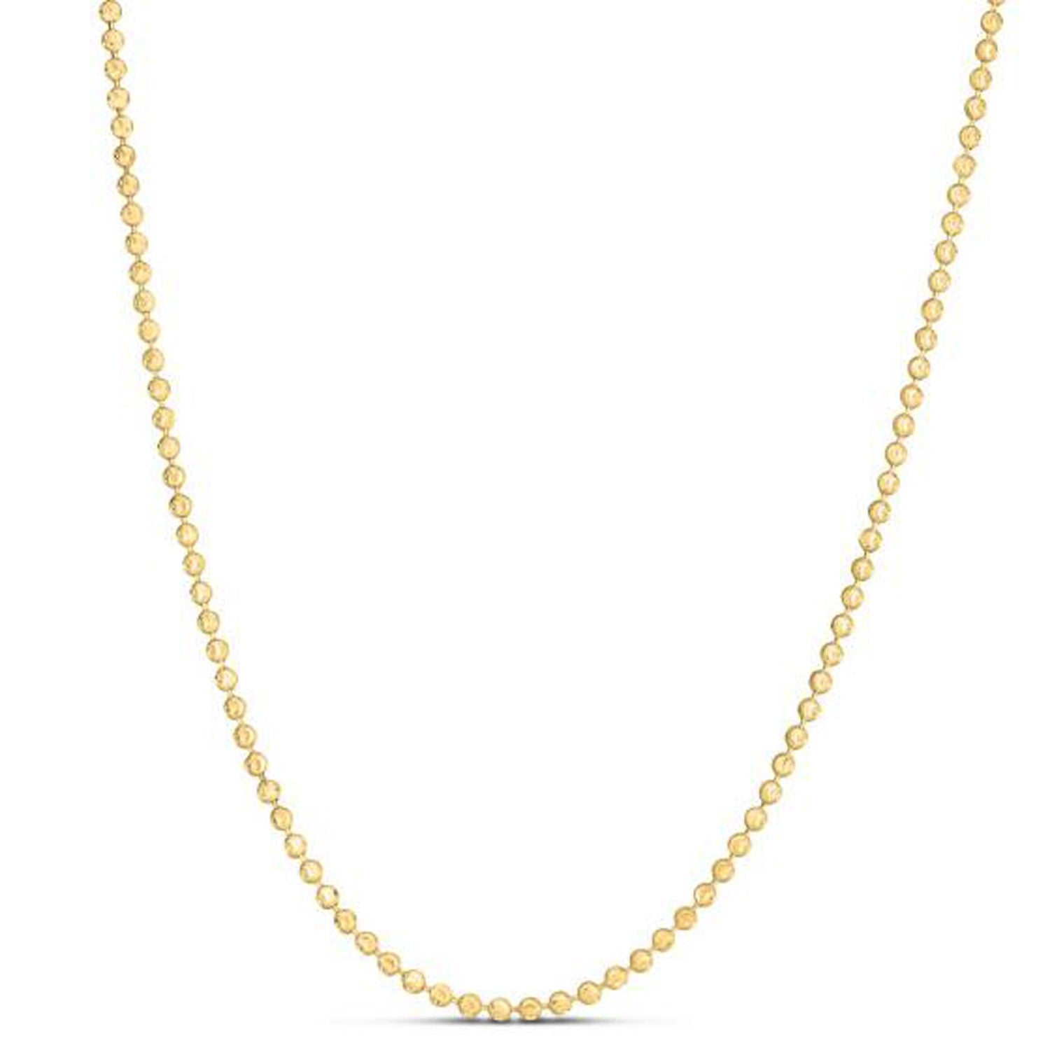 Moon Cut Bead Chain in 14k Yellow Gold (2.50 mm)  DestGlow