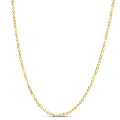 Moon Cut Bead Chain in 14k Yellow Gold (2.50 mm)  DestGlow