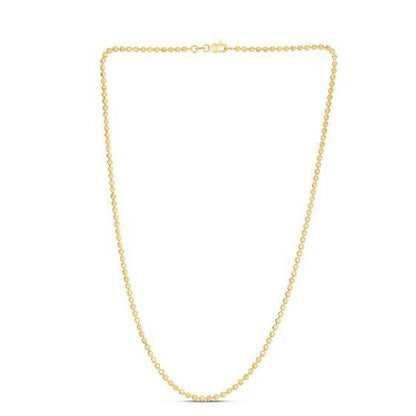 Moon Cut Bead Chain in 14k Yellow Gold (2.50 mm)  DestGlow