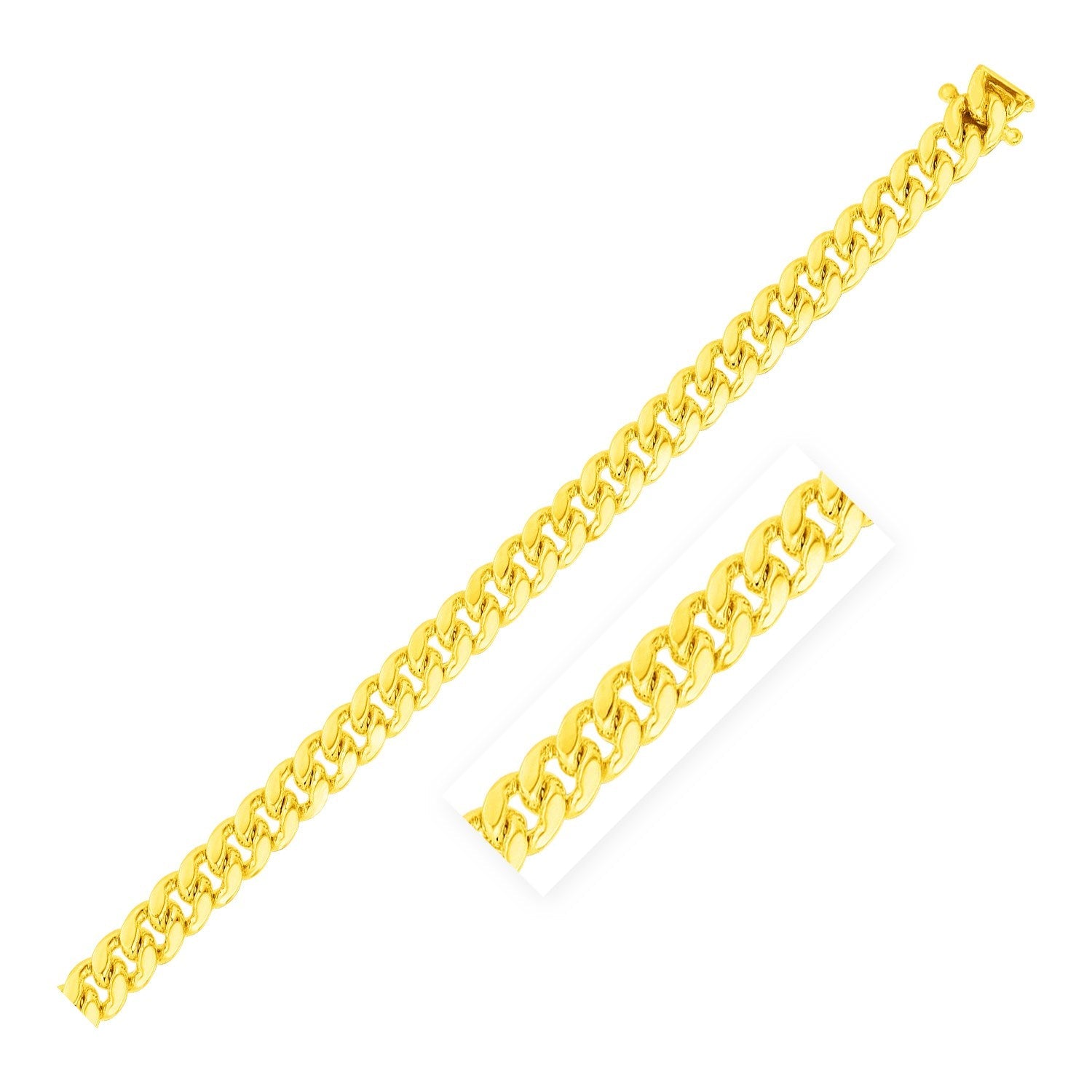 6.0mm 14k Yellow Gold Classic Miami Cuban Solid Bracelet by Bids.com