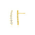 14k Yellow Gold Climber Post Earrings with Cubic Zirconias by Avera Group