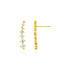 14k Yellow Gold Climber Post Earrings with Cubic Zirconias 