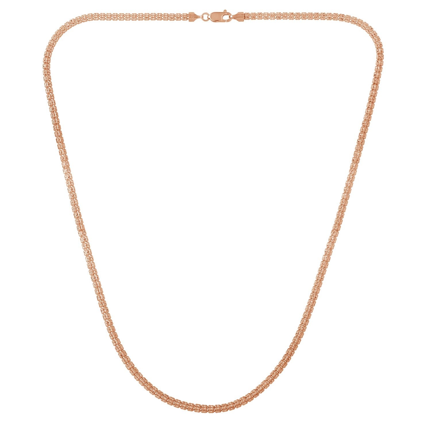 Ice Barrel Chain in 14k Rose Gold (3.10 mm) by Bids.com