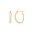 14K Two Tone Gold Diamond Cut Oval Hoop Earrings - earrings