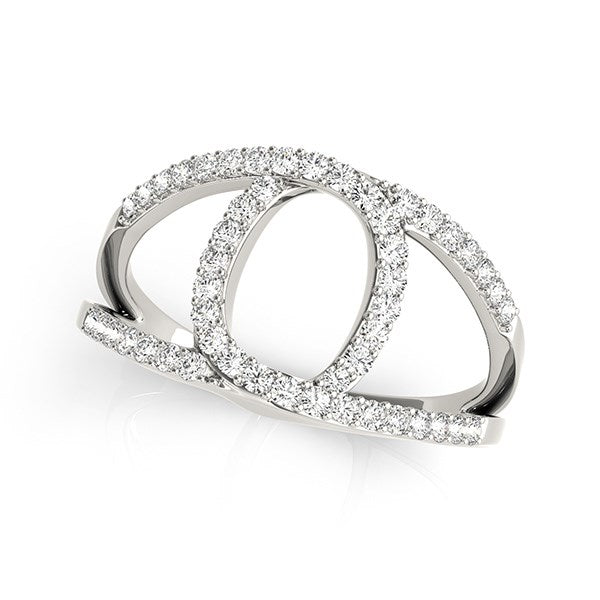 14k White Gold Diamond Loop Style Dual Band Ring (1/2 cttw) by Bids.com