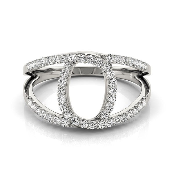 14k White Gold Diamond Loop Style Dual Band Ring (1/2 cttw) by Bids.com